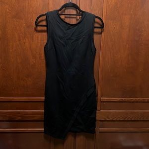 Olivia Grey Asymmetrical Hem Tank Top Bodycon Black Mini Dress Small
